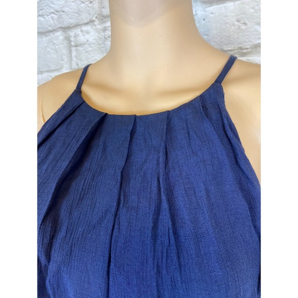 IZ Buyer Dress Size 11 Dark Blue Dress with Overlay Top Cover Trim Lined Dress - Picture 3 of 11